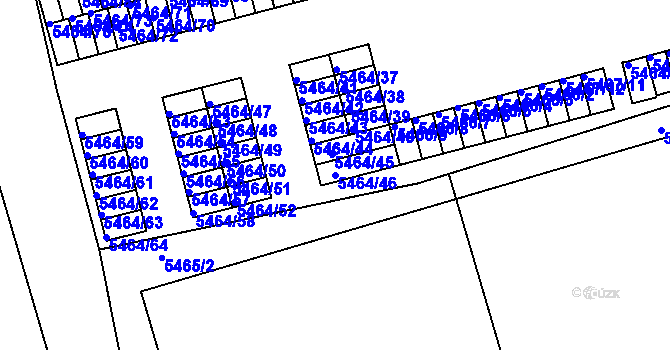 Parcela st. 5464/46 v KÚ Česká Lípa, Katastrální mapa