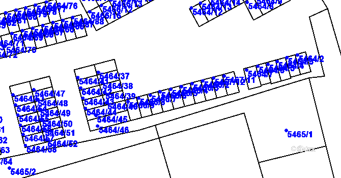 Parcela st. 5466/5 v KÚ Česká Lípa, Katastrální mapa