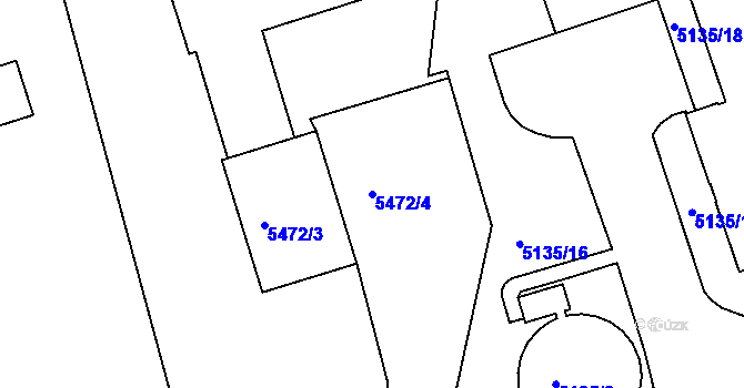 Parcela st. 5472/4 v KÚ Česká Lípa, Katastrální mapa