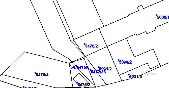 Parcela st. 5476/2 v KÚ Česká Lípa, Katastrální mapa