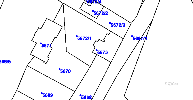 Parcela st. 5673 v KÚ Česká Lípa, Katastrální mapa