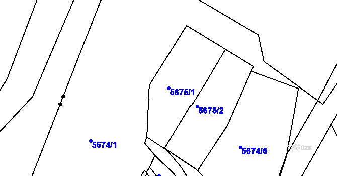 Parcela st. 5675/1 v KÚ Česká Lípa, Katastrální mapa