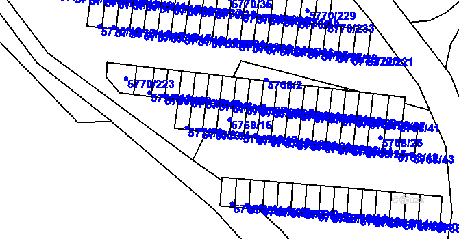 Parcela st. 5768/15 v KÚ Česká Lípa, Katastrální mapa