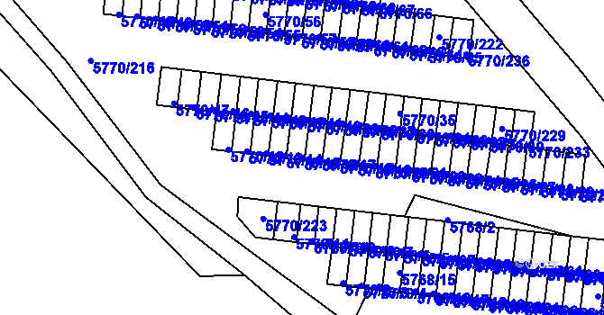 Parcela st. 5770/16 v KÚ Česká Lípa, Katastrální mapa