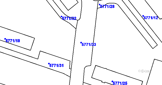 Parcela st. 5771/33 v KÚ Česká Lípa, Katastrální mapa