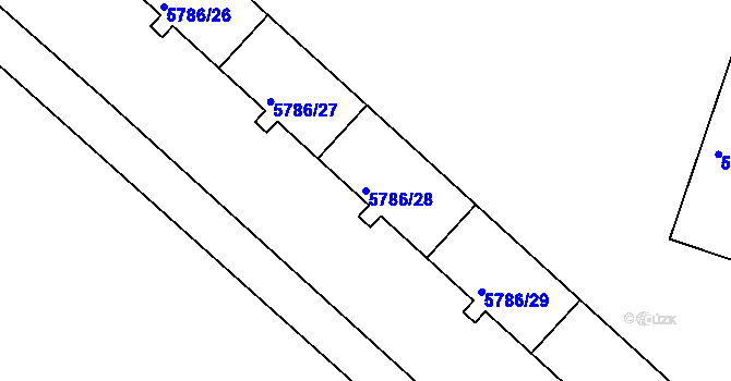 Parcela st. 5786/28 v KÚ Česká Lípa, Katastrální mapa