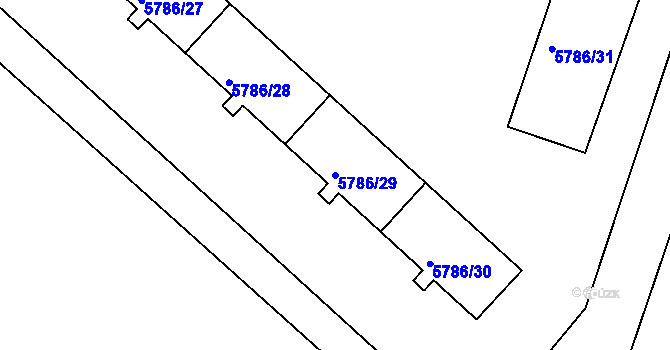 Parcela st. 5786/29 v KÚ Česká Lípa, Katastrální mapa