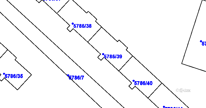 Parcela st. 5786/39 v KÚ Česká Lípa, Katastrální mapa
