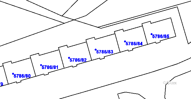 Parcela st. 5786/83 v KÚ Česká Lípa, Katastrální mapa