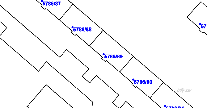 Parcela st. 5786/89 v KÚ Česká Lípa, Katastrální mapa