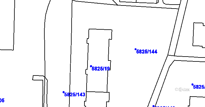 Parcela st. 5825/20 v KÚ Česká Lípa, Katastrální mapa