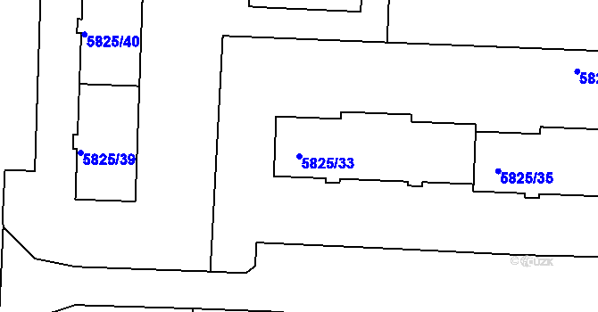 Parcela st. 5825/33 v KÚ Česká Lípa, Katastrální mapa