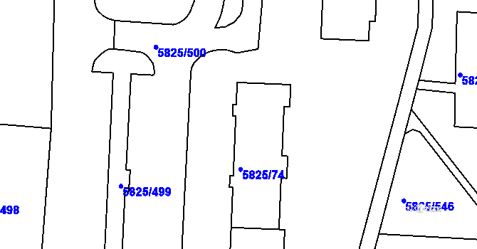 Parcela st. 5825/75 v KÚ Česká Lípa, Katastrální mapa