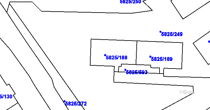 Parcela st. 5825/188 v KÚ Česká Lípa, Katastrální mapa
