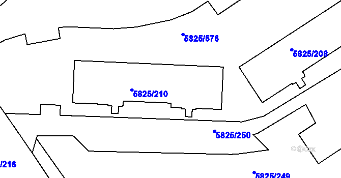 Parcela st. 5825/211 v KÚ Česká Lípa, Katastrální mapa