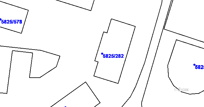 Parcela st. 5825/282 v KÚ Česká Lípa, Katastrální mapa