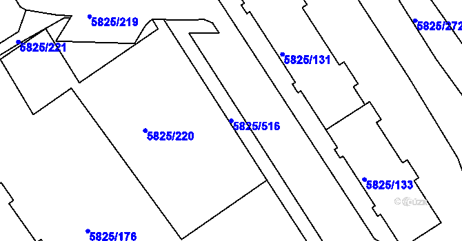 Parcela st. 5825/516 v KÚ Česká Lípa, Katastrální mapa