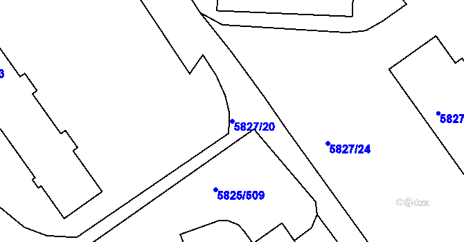Parcela st. 5827/20 v KÚ Česká Lípa, Katastrální mapa