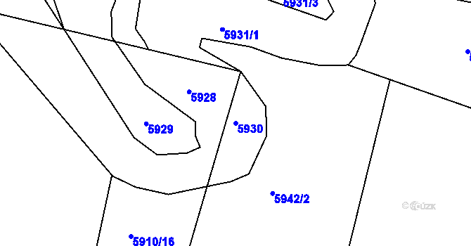 Parcela st. 5930 v KÚ Česká Lípa, Katastrální mapa