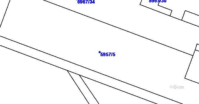 Parcela st. 5957/5 v KÚ Česká Lípa, Katastrální mapa