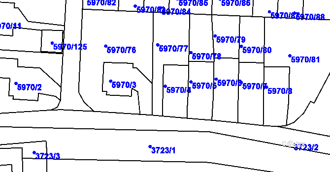 Parcela st. 5970/4 v KÚ Česká Lípa, Katastrální mapa