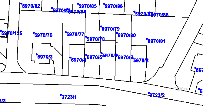 Parcela st. 5970/6 v KÚ Česká Lípa, Katastrální mapa