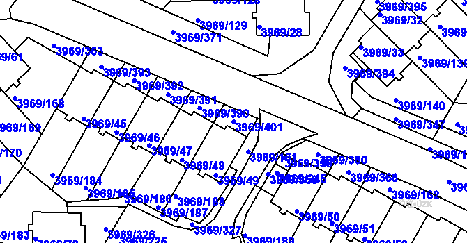 Parcela st. 3969/401 v KÚ Česká Lípa, Katastrální mapa