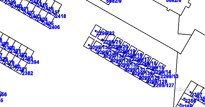 Parcela st. 2299/134 v KÚ Česká Lípa, Katastrální mapa
