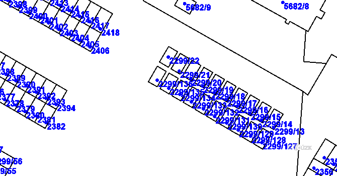 Parcela st. 2299/135 v KÚ Česká Lípa, Katastrální mapa