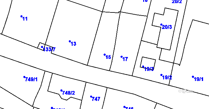 Parcela st. 15 v KÚ Stará Lípa, Katastrální mapa