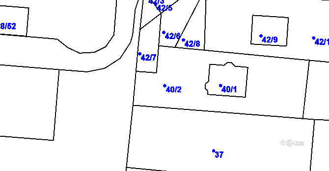 Parcela st. 40/2 v KÚ Stará Lípa, Katastrální mapa