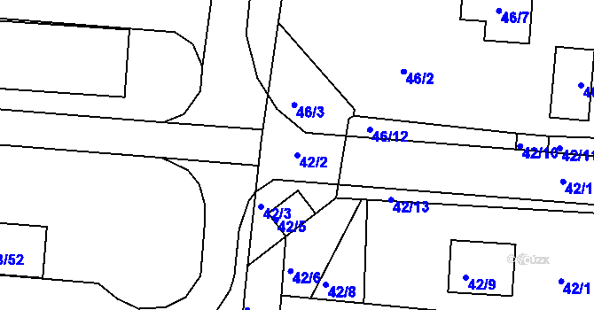Parcela st. 42/2 v KÚ Stará Lípa, Katastrální mapa
