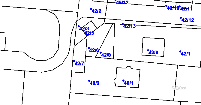 Parcela st. 42/8 v KÚ Stará Lípa, Katastrální mapa