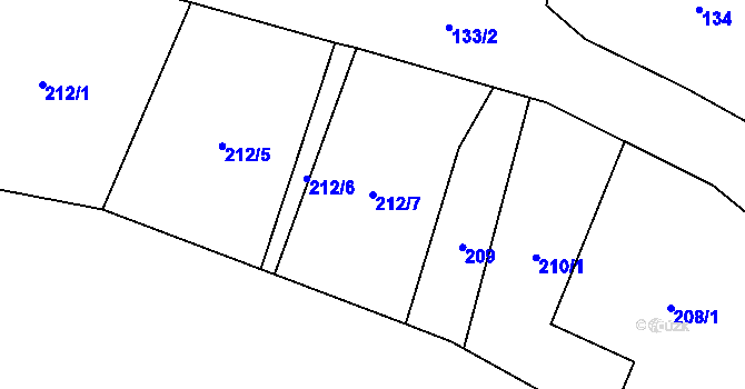 Parcela st. 212/7 v KÚ Stará Lípa, Katastrální mapa