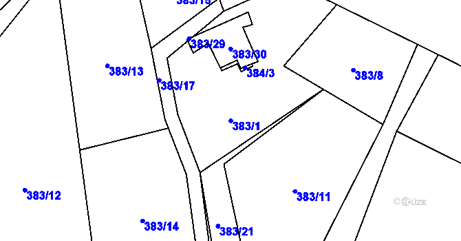 Parcela st. 383/1 v KÚ Stará Lípa, Katastrální mapa