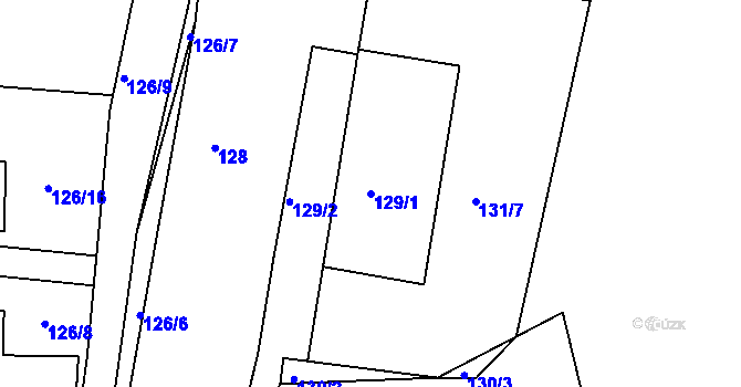 Parcela st. 129/1 v KÚ Stará Lípa, Katastrální mapa