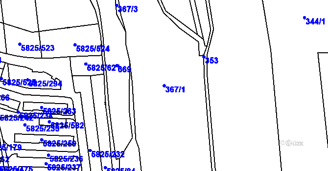 Parcela st. 367/1 v KÚ Stará Lípa, Katastrální mapa