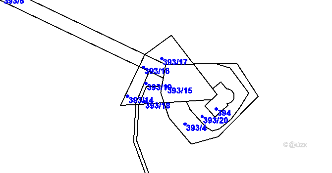 Parcela st. 393/15 v KÚ Stará Lípa, Katastrální mapa