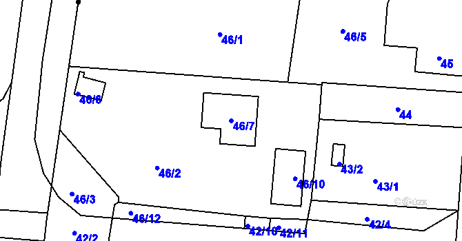 Parcela st. 46/7 v KÚ Stará Lípa, Katastrální mapa