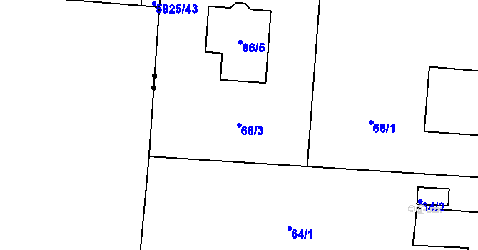 Parcela st. 66/3 v KÚ Stará Lípa, Katastrální mapa