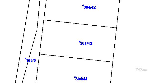 Parcela st. 304/43 v KÚ Stará Lípa, Katastrální mapa