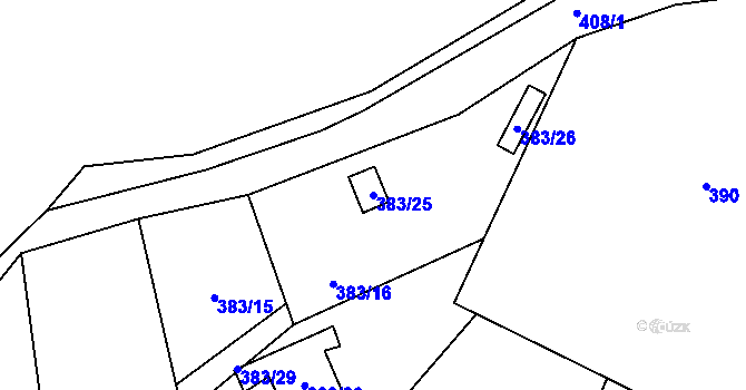 Parcela st. 383/25 v KÚ Stará Lípa, Katastrální mapa