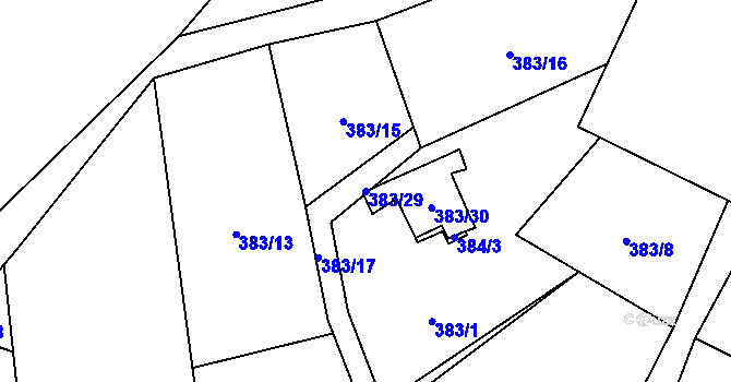 Parcela st. 383/29 v KÚ Stará Lípa, Katastrální mapa