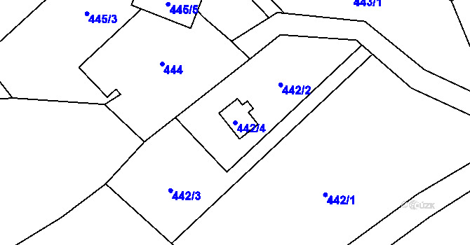 Parcela st. 442/4 v KÚ Dubice u České Lípy, Katastrální mapa