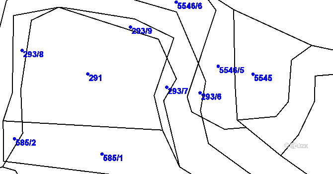 Parcela st. 293/7 v KÚ Dubice u České Lípy, Katastrální mapa