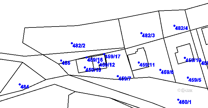 Parcela st. 459/17 v KÚ Dubice u České Lípy, Katastrální mapa