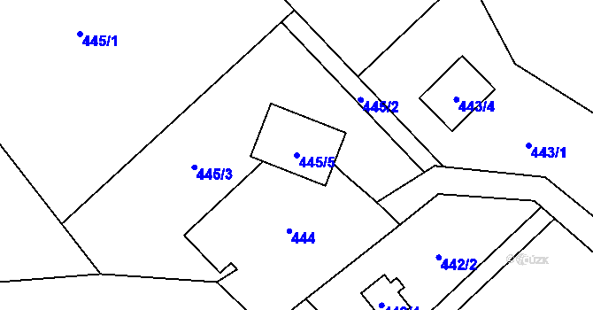 Parcela st. 445/5 v KÚ Dubice u České Lípy, Katastrální mapa