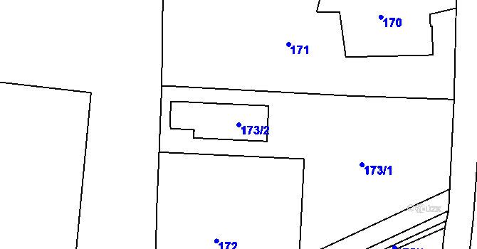 Parcela st. 173/2 v KÚ Dubice u České Lípy, Katastrální mapa