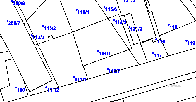 Parcela st. 114/4 v KÚ Dubice u České Lípy, Katastrální mapa