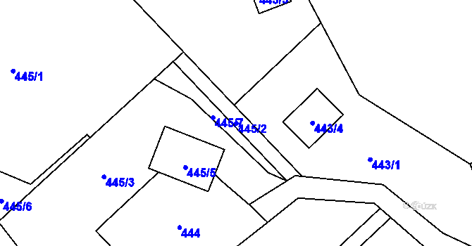Parcela st. 445/2 v KÚ Dubice u České Lípy, Katastrální mapa
